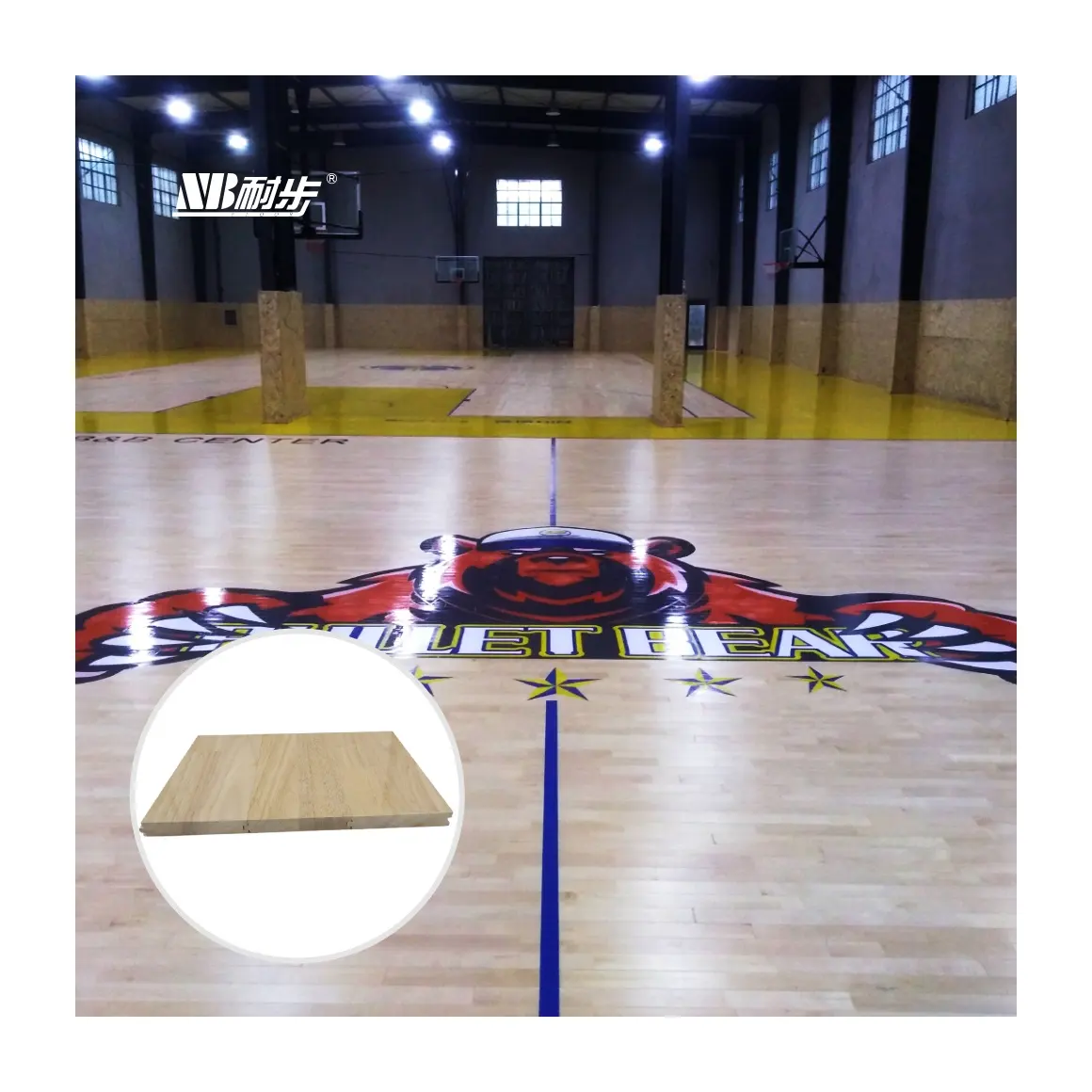 Manufacturers wholesale custom all wood types and paints, NB solid wood sports floor suitable for a variety of indoor activities