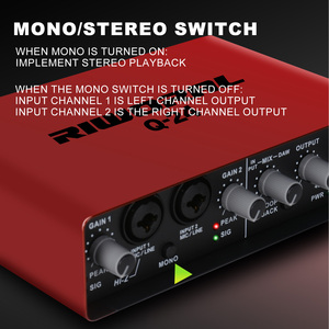 Interfaz de Audio para XLR/6,35mm Jack Tarjeta de sonido de estudio de grabación Nuevo estilo 48V Cancelación de ruido de energía para PC 24bit/192KHZ - Product Image 6