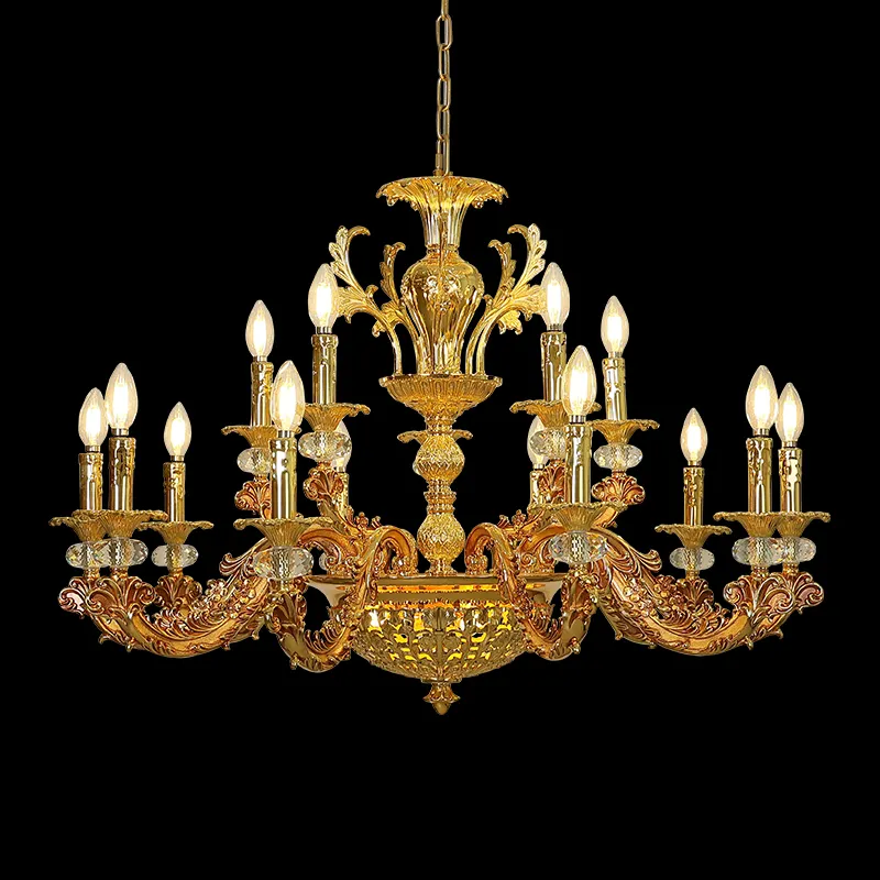 Jewelleritop 프랑스 클래식 디자인 조명 아연 합금 샹들리에 황금 조명 럭셔리 샹들리에