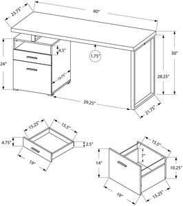 FREE SAMPLE <strong>Computer</strong> Writing Desk for Home Office Laptop <strong>Table</strong> with Drawers Open Shelf and File Cabinet-Left or Right Set up - Product Image 5