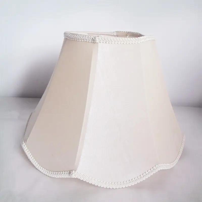 Luminária retrátil de cone branco macrme, pingente de tecido, lâmpada sombra, dobrável, clássico, para lâmpada de mesa/teto