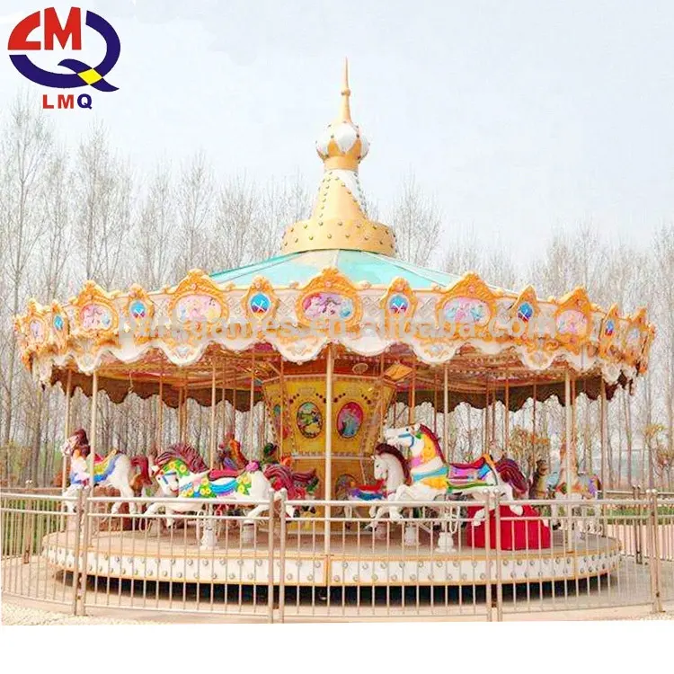 Taman Hiburan Carousel kuda listrik Merry-Go-Round wahana untuk dijual Carousel kecil