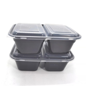 寧波工場製プラスチック2コンパートメントランチお弁当容器高級和風食事収納ボックス