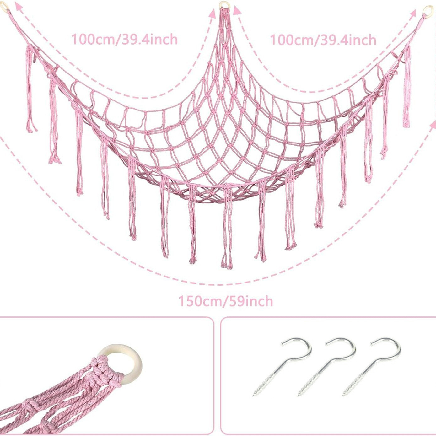 2,5 mm rose clair avec crochet