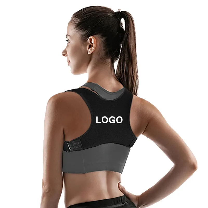 YOUJIETG Customized Logo Men Women Adjustable Neoprene corrector de postur Upper Back Belt Straight Shoulder Posture Corrector
