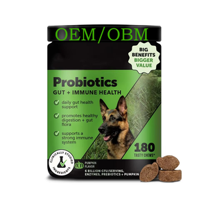 Men tiêu hóa cho sức khỏe đường ruột Prebiotics cho sức khỏe miễn dịch ngứa Probiotics cho chó mèo 180-Count bí ngô hương vị chai - Product Image 1