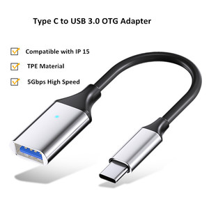 Tipo C a USB 3.0 OTG cavo adattatore 5Gbps trasmissione dati con luce a LED per Smart Phone Tablet Laptop - Product Image 2