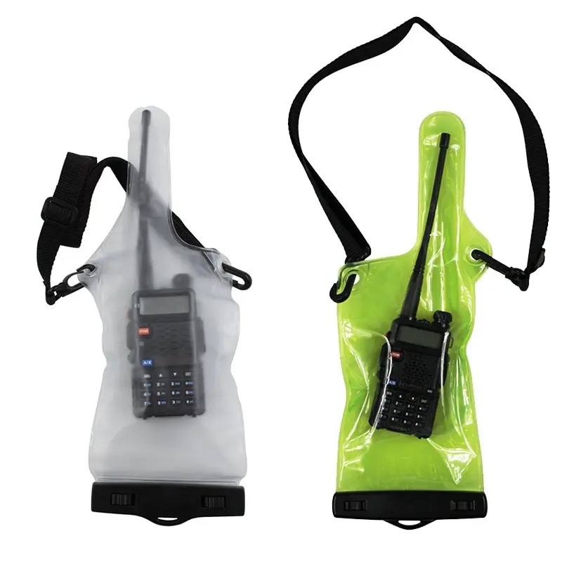 Walkie Talkie iki yönlü radyolar için PVC su geçirmez çanta kılıfı tam koruyucu kapak tutucu kordon ile taşınabilir açık tedarik