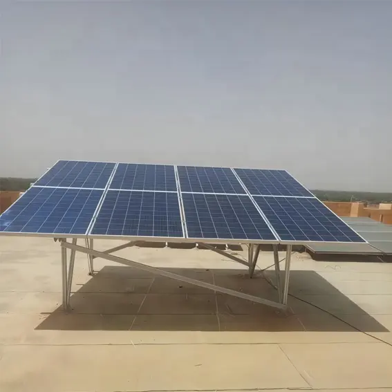 Montage de système de panneau solaire haut de gamme en aluminium solaire montage au sol toit plat montage solaire système de structure photovoltaïque