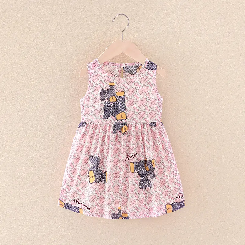 2023 Heiß verkaufte Mädchen Sommerkleid neue Hosenträger Weste Rock weibliche Baby Baumwolle Rock Kinder Blumen Blumen kleid Kinder