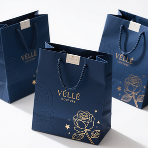 Tùy chỉnh sang trọng có thể tái chế Quà Tặng mua sắm túi giấy bao bì cho doanh nghiệp nhỏ logo của riêng bạn in - Product Image 4