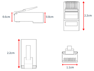 סיבים אופטי RJ45 תקע Cat6 Cat5 מחבר כבל <span class=keywords><strong>Ethernet</strong></span> ראש עבור רשת באיכות גבוהה