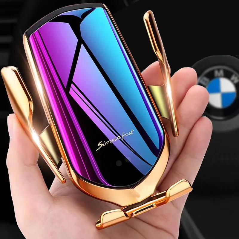 Hot Selling Automatic Clamping Smart Sensor 10W Wireless Car Charger Qi Phone Holder Car Wireless Charger R2