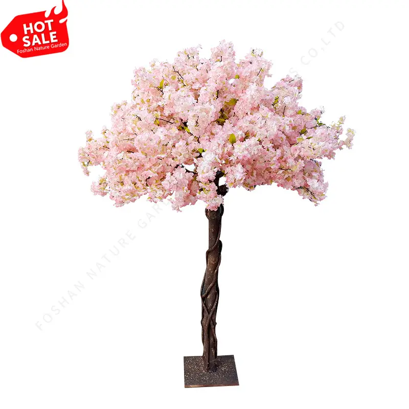 Sakura Artificial de plástico de alta calidad para interiores, centro de mesa de árbol de flores de cerezo falsas para exteriores