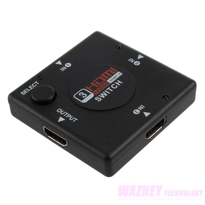4K 3 <strong>Input</strong> <strong>1</strong> <strong>Output</strong> Mini 3 Port Switch 3X1 VIdeo <strong>Switcher</strong> 3 in <strong>1</strong> Out <strong>Splitter</strong> Box Selector for DVD HDTV PS5