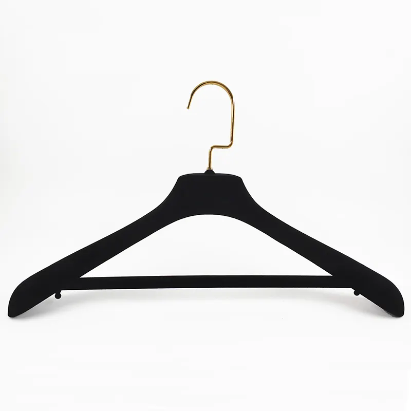 LEEKING High-end clothing store displays velvet plastic color adult suit hanger custom LOGO flocking hanger