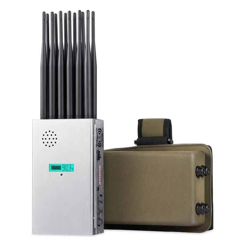 เครื่องตรวจจับสัญญาณ WIFI GPS ขนาดพกพา,อุปกรณ์รักษาความปลอดภัยพร้อมเคสไนล่อนมือถือ12ช่องเสาอากาศโทรศัพท์ GSM 2G 3G 4G 5G