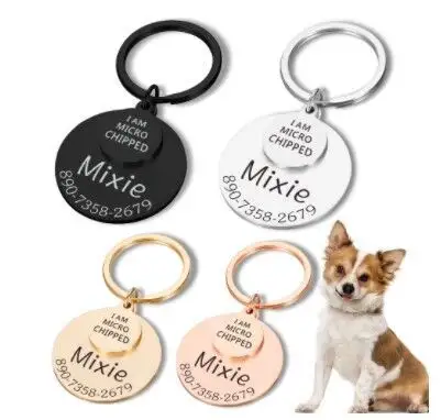 Colgante de protección antipérdida para collar de perro, etiquetas personalizadas para mascotas