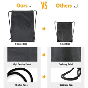 Mochila plegable con cordón, logotipo personalizado, 420D, 210D Oxford, poliéster, nailon, bolsas con cordón, con cremallera, Mochila deportiva informal - Product Image 5