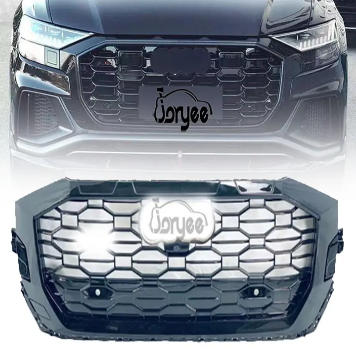 Rejilla frontal estilo RS 2024 para Audi Q8 Upgrade RSQ8 2019-2023 2022 Facelift Honeycomb Radiator Grill Tuning accesorio Bodykit PP