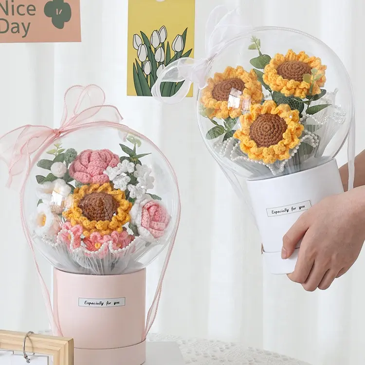 TC Custom Flower Packaging scatole regalo 20cm trasparente Bobo Bubble Ball Candy Storage Basket mazzi di fiori palla acrilica trasparente