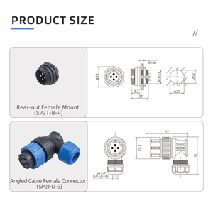 SP21 IP68 Back Nut Welding Electric Waterproof Connector Plug <strong>Socket</strong> 2 3 4 5 7 9 <strong>12</strong> Pin Panel Power Cable Aviation Connectors - Product Image 5
