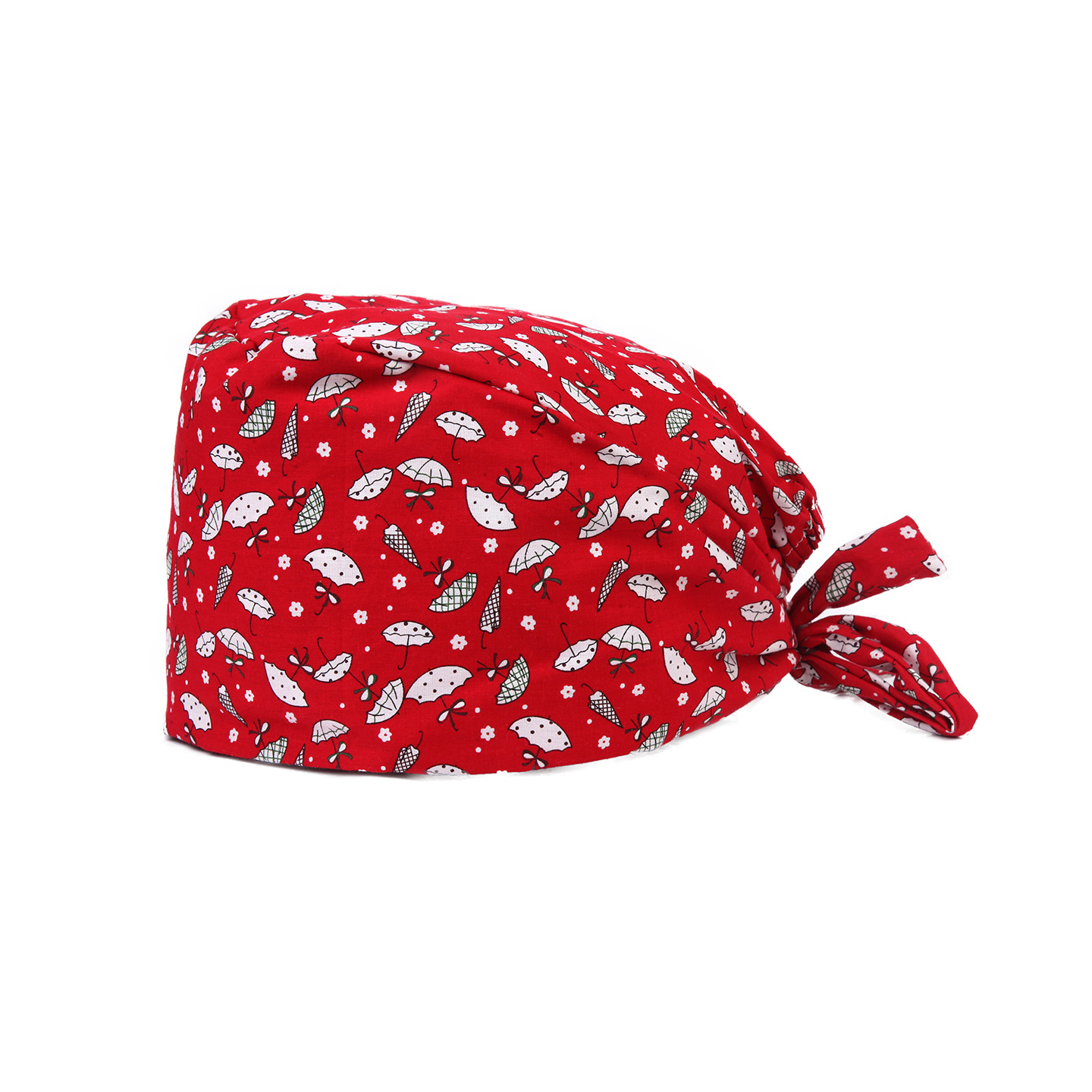 A-007 Gorra con lazo y estampado de paraguas pequeño rojo