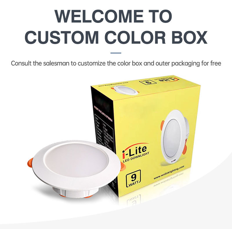 High brightness CCT 3000K 4000K 6000K downlight lamp commercial downlight 7W 9W recessed led downlight fixture for project