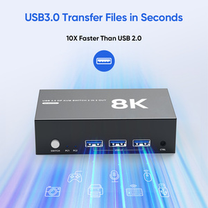 Hoomc 2 pcs双显示器KVM开关8K @ 60Hz HDMI双显示器适用于2台电脑2台显示器的KVM开关