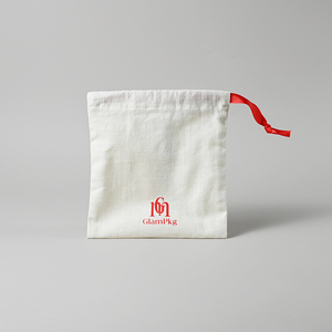 GLAMPKG Cotton Cosmetic Pouch Bracelet Necklace Jewelry Bag Custom Logo Soft Organic Cotton Muslin Drawstring Pouch