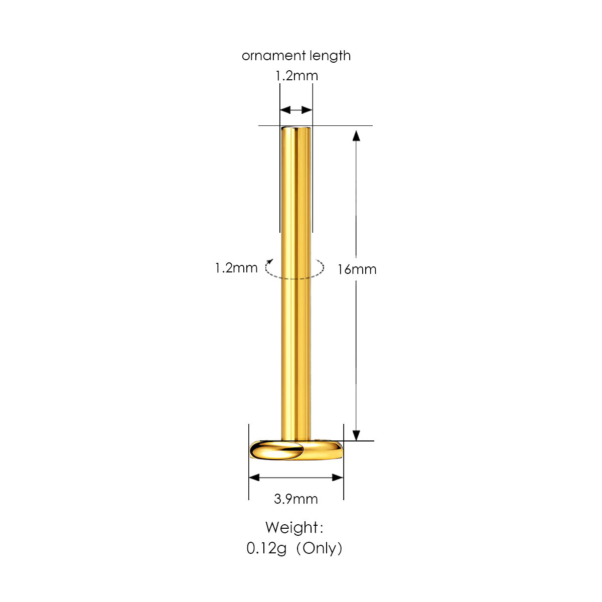 Gold Plated- 16mm