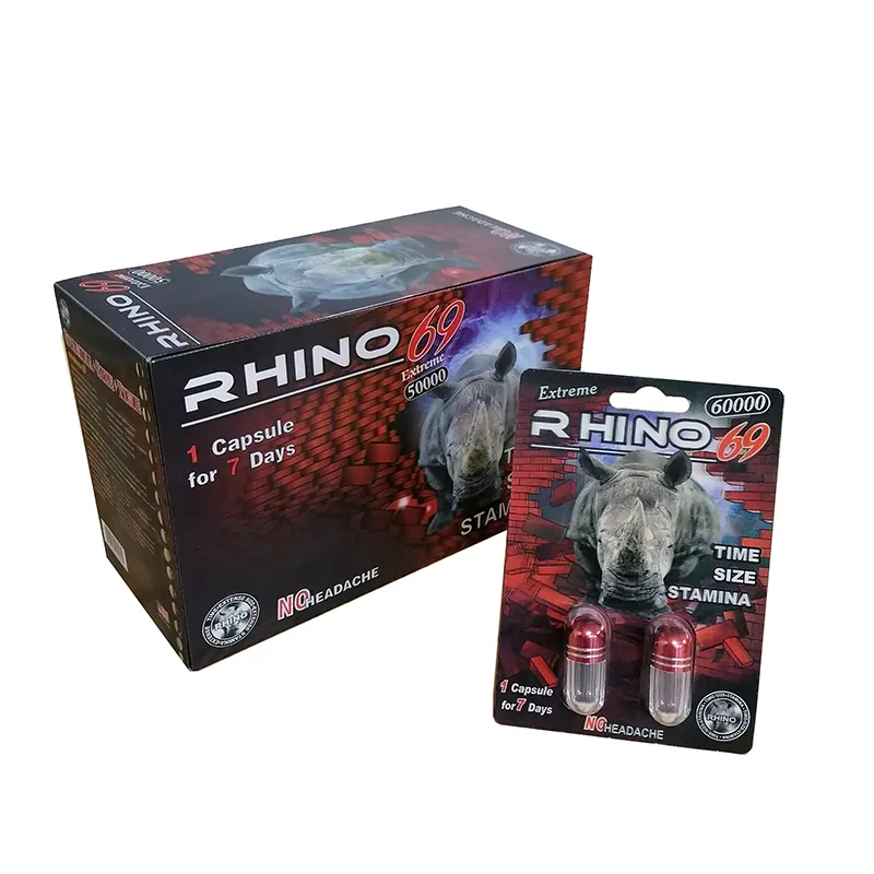 Rhino69シリーズ男性強化ピル包装プラスチックブリスターカード