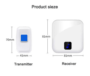 Chuông cửa thông minh không dây 300M không thấm nước SOS báo động trẻ em cao tuổi khẩn cấp từ xa chuông chuông 36 musics người chăm sóc máy nhắn tin - Product Image 4