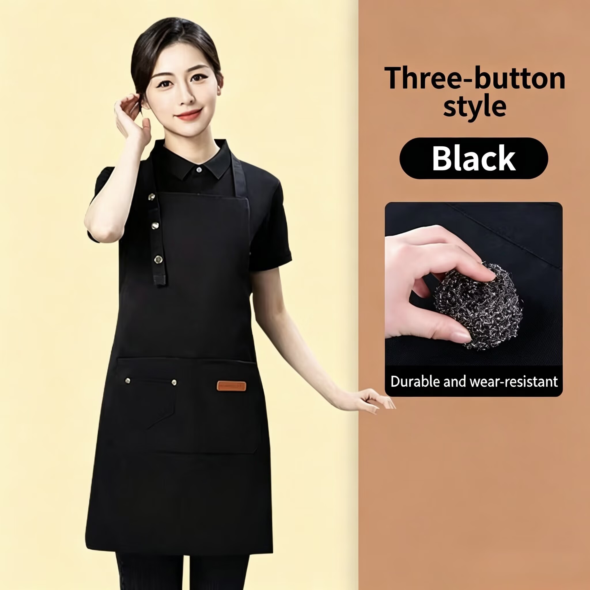 Three-button black