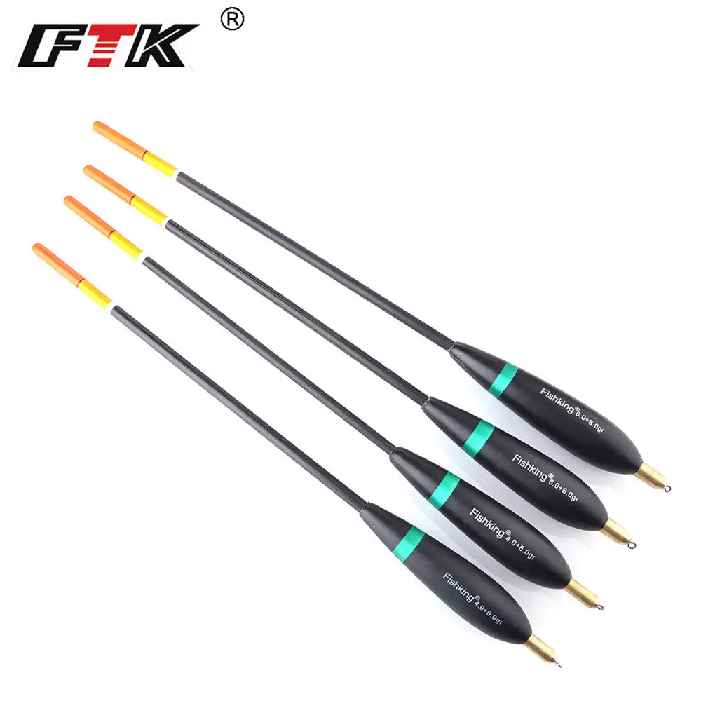 FTK 4pcs Tamanho Misto Pesca Cobre Flutuadores Pesca Bobber Luz Vara Flutuador De Pesca 6107