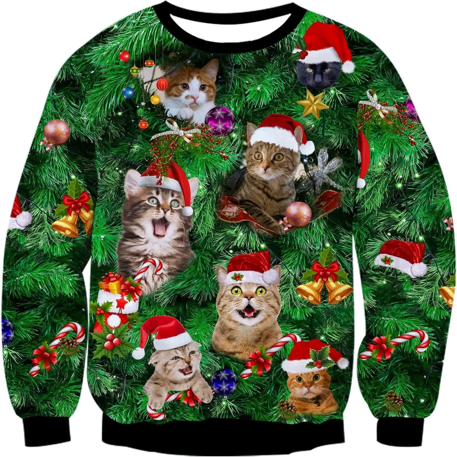 Noel kediler bluzlar Mens süblimasyon boy kapüşonlu süveter erkek formaları kazak büyük boy erkek Hoodies