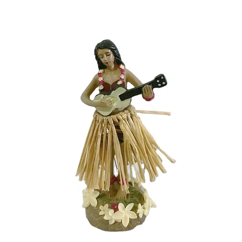 Artesanía divertida Hula Girl Dashboard Custom Bobble Heads Popular resina música moderna decoración de vacaciones y regalo Europa coches N/A CN;FUJ