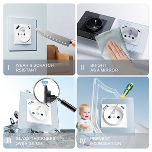 French Standard DIY Function <strong>Switch</strong> Wall Sockets with Light USB <strong>Type</strong>-C <strong>Type</strong> a Outlet Phone Charging <strong>Network</strong> Made <strong>of</strong> Copper - Product Image 6