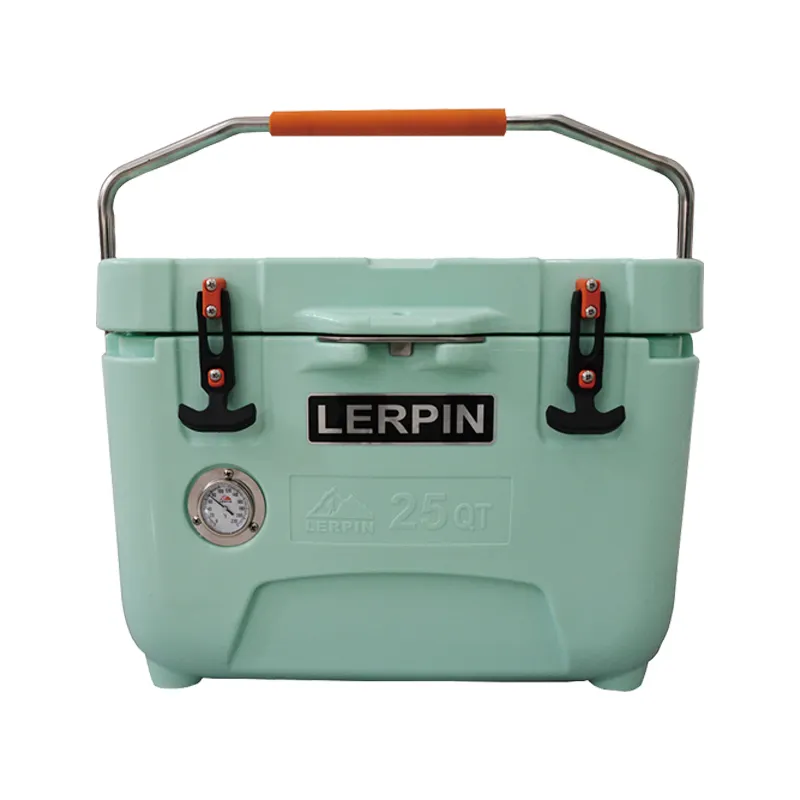 Lerpin-25QT-C 25 Qt Waterdichte Harde Rotatiegegoten Lldpe Geïsoleerde Draagbare Koelbox Voor Camping Bbq Vissen