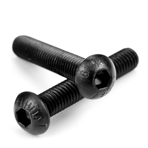 50 unids/bolsa Chapado en Zinc negro 304 tornillo de máquina de enchufe hexagonal de acero inoxidable sistema métrico de M2-M10 pernos de cabeza de botón hexagonal - Product Image 3