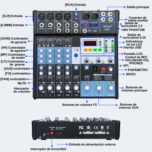 OEM-mezclador de Audio Digital MX8 para grabación en vivo, mezclador de entrada de ordenador MP3 profesional de 8 canales - Product Image 2