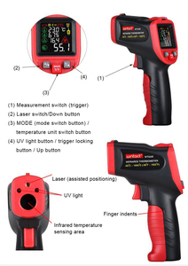 0-600c cầm tay kỹ thuật số công nghiệp Ngoài Trời <span class=keywords><strong>Laser</strong></span> pyrometer ABS vật liệu hồng ngoại nhiệt kế không tiếp xúc nhiệt độ mét súng - Product Image 2