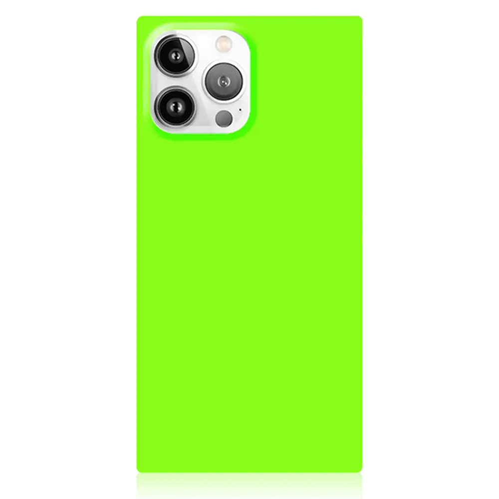 Флуоресцентный квадратный чехол для сотового телефона для iPhone 14 Pro Max, неоновый, зеленый, розовый, женские квадратные чехлы для iPhone 13, 12, 11, XR, 8