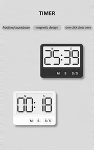 A basso consumo di energia Timer digitale magnetico di aspirazione conto alla rovescia Timer con ampio Display LCD fino a 99 minuti 59 secondi - Product Image 2