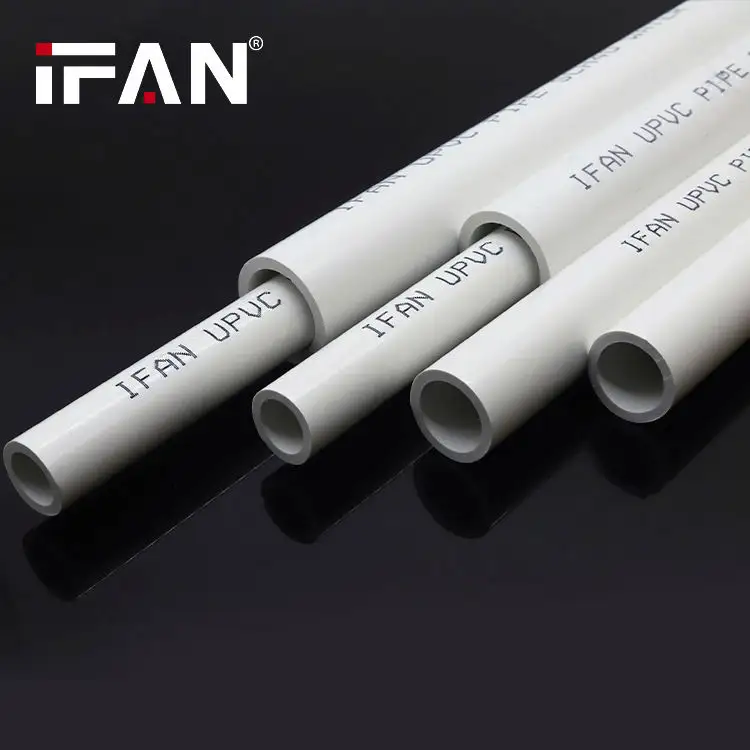 IFAN 도매 가격 사용자 정의 로고 플라스틱 흰색 파이프 물 배달 UPVC 파이프