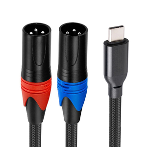 USB Type C <strong>Input</strong> <strong>to</strong> Dual XLR Male <strong>Output</strong> OFC <strong>Audio</strong> Cable Built in Chipset Foil+Braided Shielded for Speakers Amplifier Mixer - Product Image 2