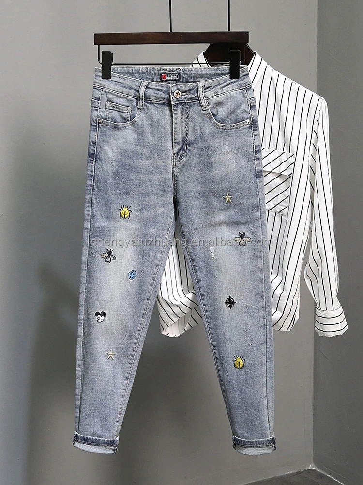 wholesale men's jeans basic men's denim pants fashion zipper flying men's trousers