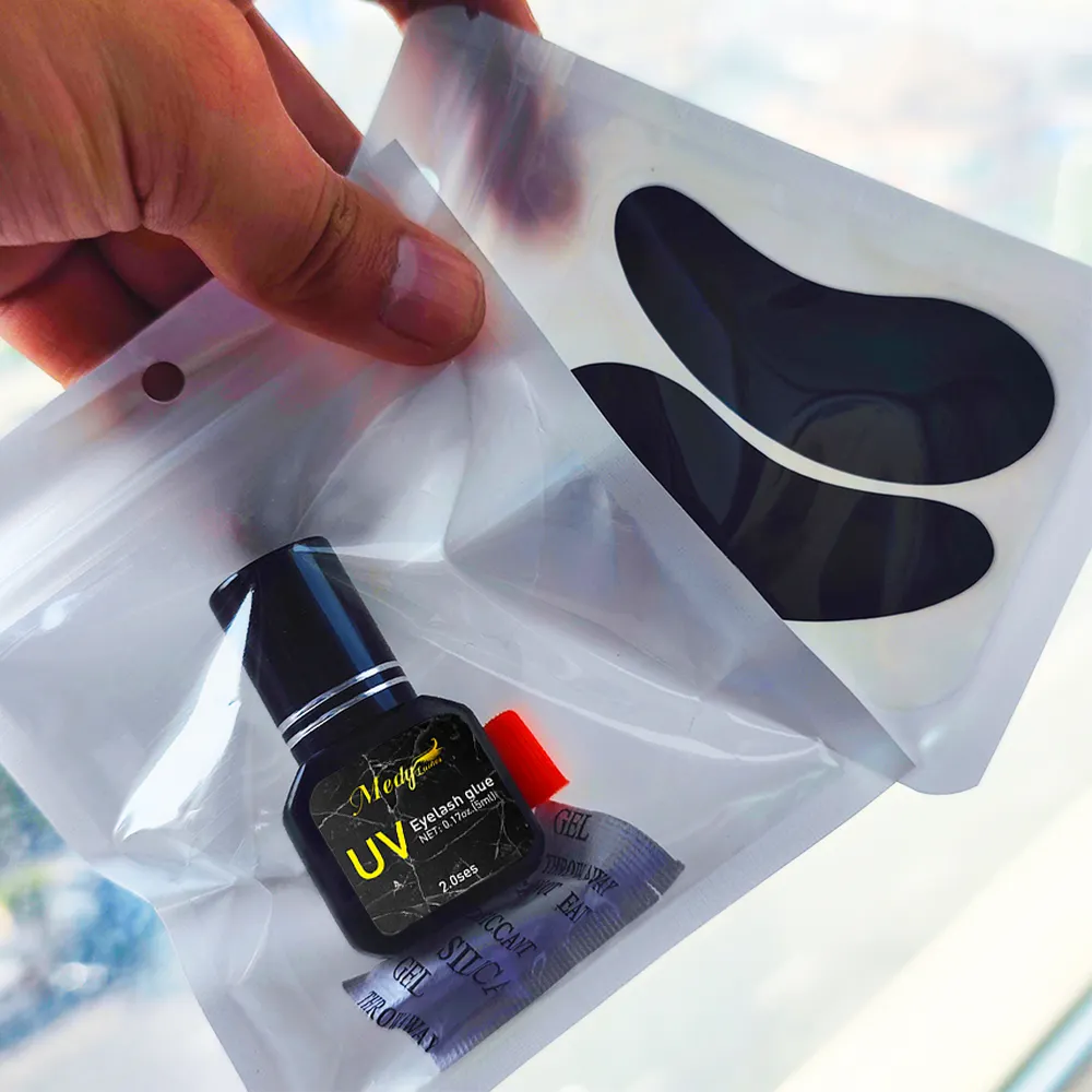 도매 UV 속눈썹 연장 접착제 접착제 용품 빠른 건조 강한 투명 블랙 개별 UV 인조 속눈썹 연장 접착제