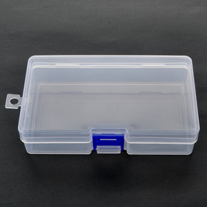 矩形塑料容器透明塑料储物盒，带铰链盖，用于小物品配件工具 - Product Image 1