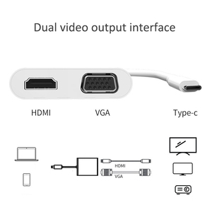 Hgih Quality White 2 in 1 Type c Hub Hd <strong>Dual</strong> Interface Adapter Usb c Hub <strong>hdmi</strong> 4k 60hz Aluminum Alloy Shell 2 Port Usb Hub